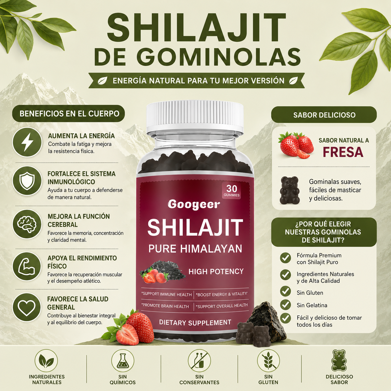 Gominolas de Shilajit del Himalaya - 100% natural y máxima vitalidad
