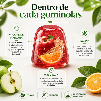 Dile Adiós a la Hinchazón y Recupera tu Digestión con "Gominolas de Vinagre de Manzana"